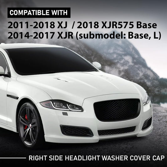G-PLUS Headlight Washer Cover Cap Right Side Compatible with Jaguar XJ 2011-2018,Fit Jaguar XJR (submodel: Base, L) 2014-2017,Fit Jaguar XJR575 Base 2018