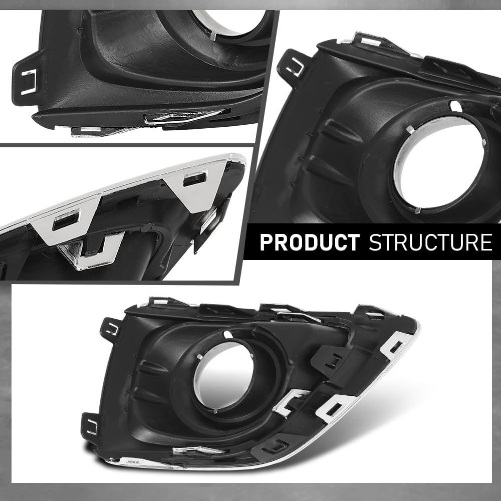 G-PLUS Fog Light Covers Front Driver Left Side Hand Compatible with Buick Envision (submodel: Base, Essence, Preferred, Premium, Premium II) 2019 2020 42489938, GM1038266 Chrome Black