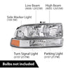 G-PLUS Headlights Corner Bumper Turn Signal w/o Bulbs Fit Chevy Blazer 1998-2005 / Fits Chevy S10 Pickup 1998-2004 Clear Lens Chrome Housing Amber Reflector Bumper Headlamps,faros delanteros Assembly