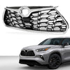G-PLUS Front Bumper Upper Grille Chrome Trim Grill Compatible with Toyota Highlander 2020 2021 2022, Not fit XSE models 531010E370, TO1200456 Silver