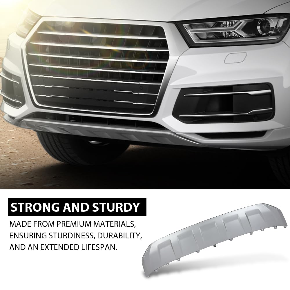 G-PLUS Front Bumper Lower Valance Skid Plate Molding, Compatible with Audi Q7 2016-2019, Not Fit SQ7 or Q7 with S-line Package, 4M0807733DKA8, 4M0-807-733-D-KA8