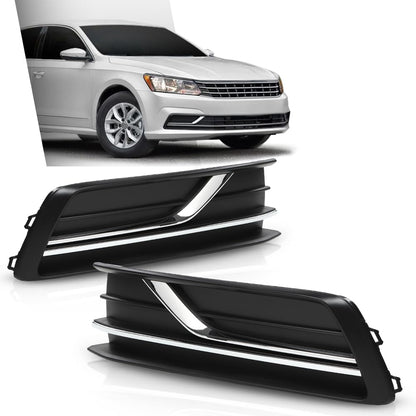 G-PLUS Bumper Lower Fog Light Cover Right and Left Side Compatible with Volkswagen Passat 2016-2019 561854661LRYP, 561854662GRYP, VW1038145, VW1039145