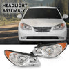 G-PLUS Headlights Assembly,Compatible with Hyundai Elantra 2007-2010 Bumper Headlamps w/o Bulb,Left & Right faros delanteros Clear Lens Chrome Housing Amber Reflector