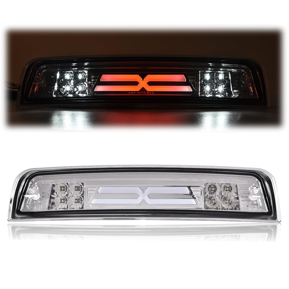 G-PLUS 3D LED Bar Truck Third 3rd Tail X Brake Light Compatible With 2009-2010 Dodge Ram 1500 2011-2017 Ram 1500 2500 3500 55372082AE 55372082AF High Mount Stop light