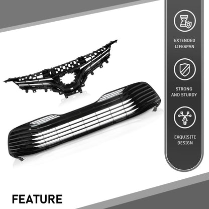 G-PLUS Front Bumper Upper & Lower Grille Black Trim Compatible with Toyota Camry LE XLE 2018-2020 5310106A70