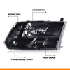 G-PLUS Headlights Headlamps Fit Dodge Ram 1500 2500 3500 2009-2012(New Body),Only Fit Factory Quad, Clear Lens Black Housing Clear Reflector,faros delanteros Assembly