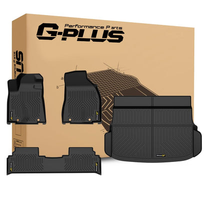 G-PLUS TPE Floor Mats Fit LX RX270 2013 1st & 2nd & 3rd Row Truck Accessories Cargo Liners All Weather Protection 4PCS Black Alfombras para Carro