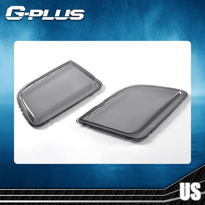 G-PLUS Front Headlight Lenses Cover Compatible with 2005-2009 Mustang,(NOT ForShelby GT500 Models),Chrome Housing A Pair Left & Right Side (Smoky Lens)