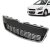 G-PLUS Front Bumper Lower Grille Compatible with Chevy Sonic LS/LT/LTZ 2012-2016 Chrome Grill Shell Trim w/Black Insert 95227395 GM1036139