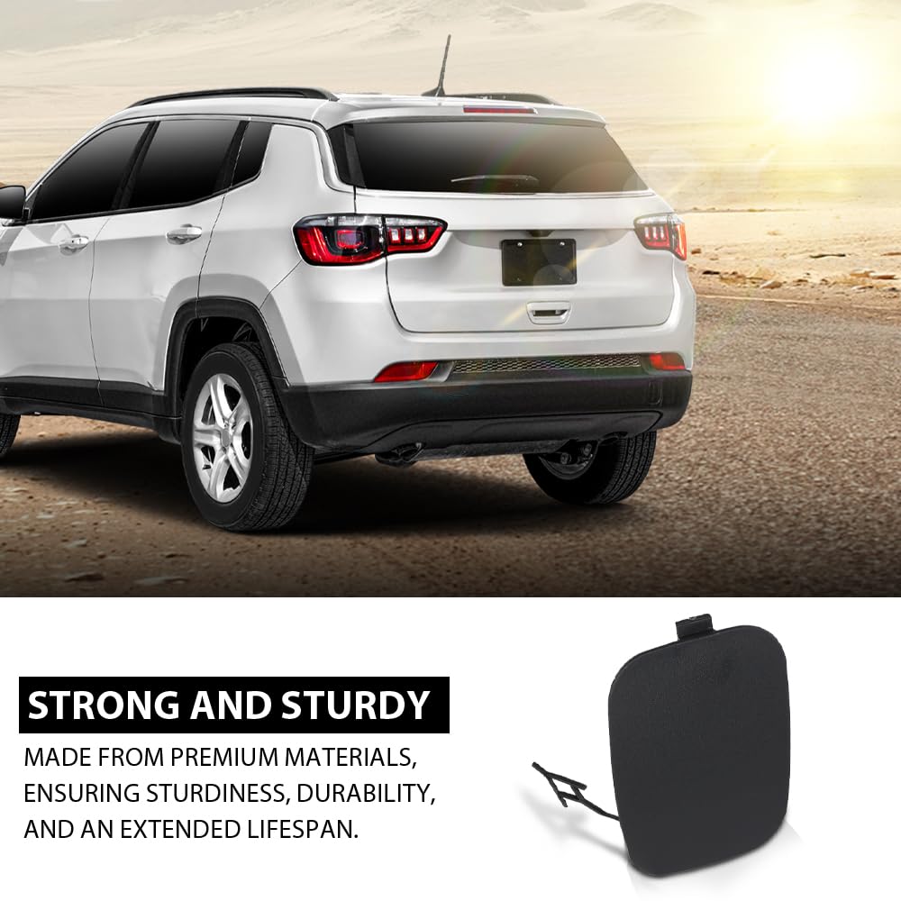 G-PLUS Rear Bumper Tow Hook Plug Cover Compatible with Jeep Compass 2017 2018 2019 2020 2021 2022 2023 5UP67RXFAB