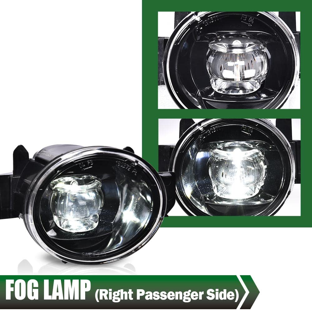 G-PLUS Fog Lights Assembly Compatible with 2019 2020 Nissan Altima 4-Door Sedan S SL SR SV Front Bumper Fog Lights w/Bulb Clear Lens LED Fog Lamps,Passenger (Right)