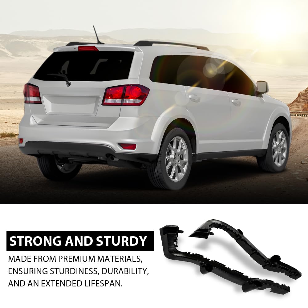 G-PLUS Rear Outer Bumper Brackets Support Compatible with Dodge Journey 2014-2020 Black 68190681AD,68190680AD