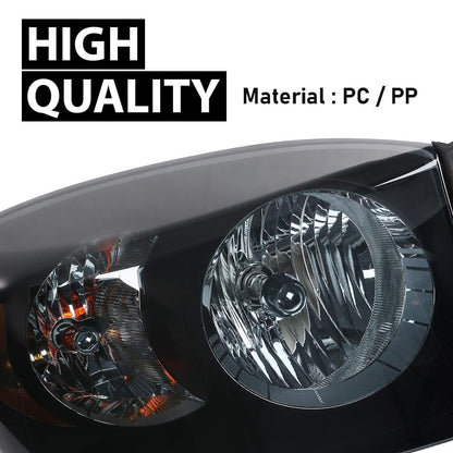 G-PLUS Headlights Assembly Left and Right Side Compatible with Dodge Ram 1500 2006-2008/Fit Dodge Ram 2500 3500 2006-2009 Smoke Lens Black Housing Amber Reflector 68003125AD 68003124AD