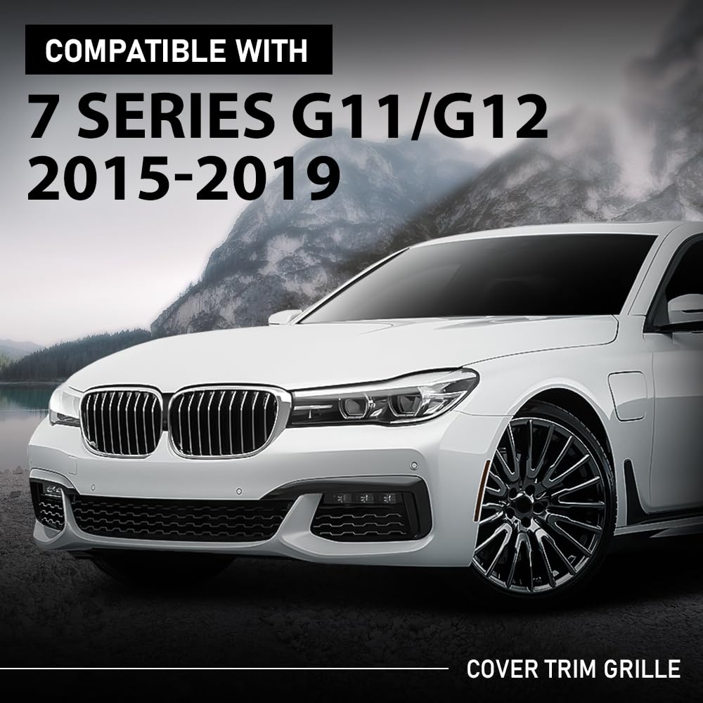 G-PLUS Front Center Grille Cover Trim, Compatible with BMW 7 Series G11/G12 2015-2019, 51137347382