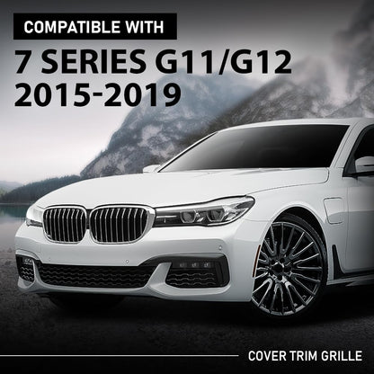G-PLUS Front Center Grille Cover Trim, Compatible with BMW 7 Series G11/G12 2015-2019, 51137347382