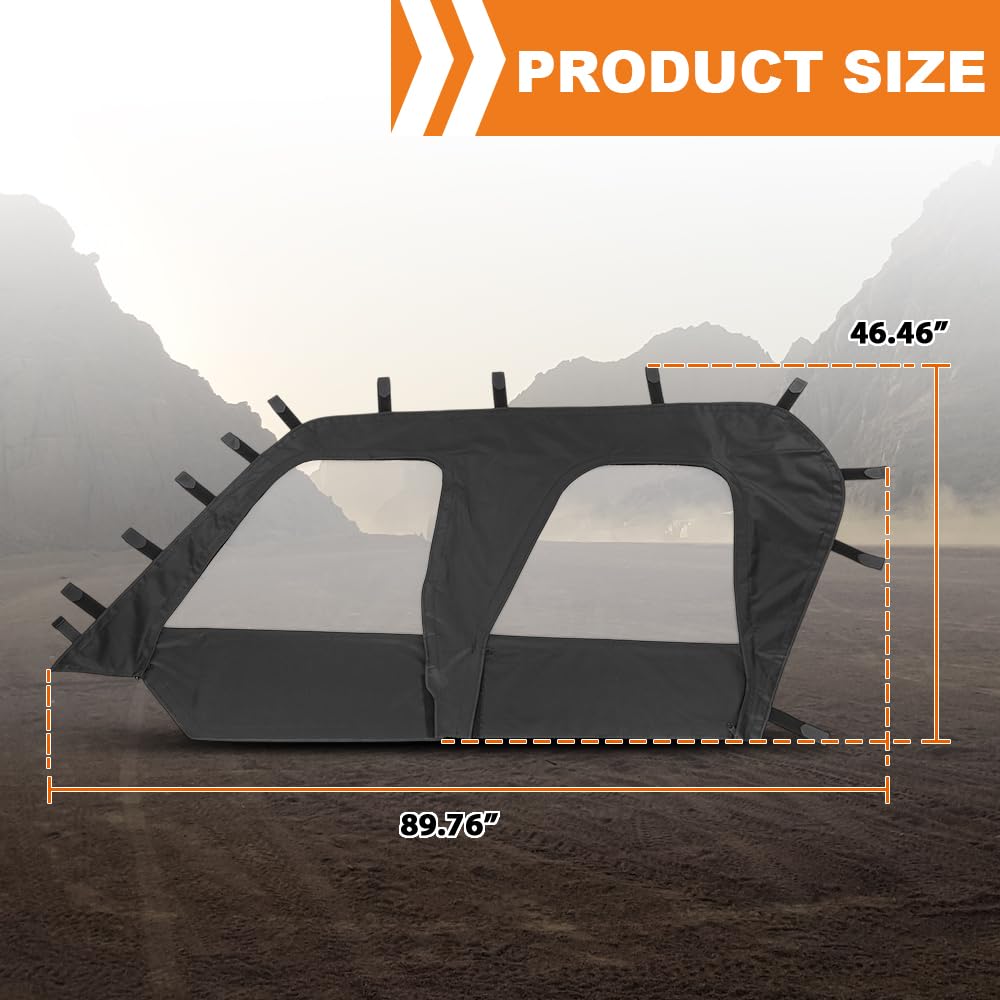 G-PLUS Soft Upper Doors Compatible with Kawasaki Teryx4 4 Seat UTV Models 2012-2022 Only Fit 4 Door Model 2PCS Black