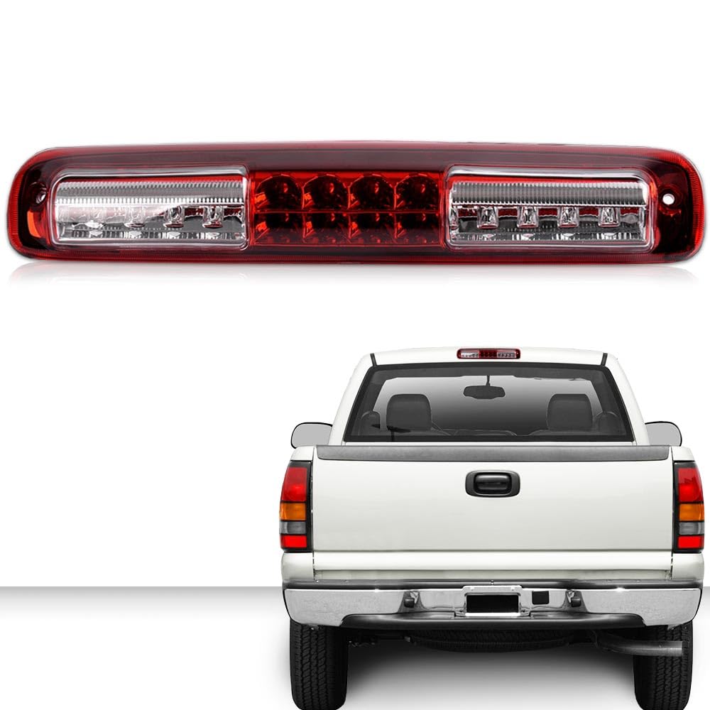 G-PLUS Headlights Assembly & LED 3rd Brake Light Headlights Compatible with Chevy Silverado 1999-2002 Fit Silverado 1999-2006 LED 3rd Brake Light