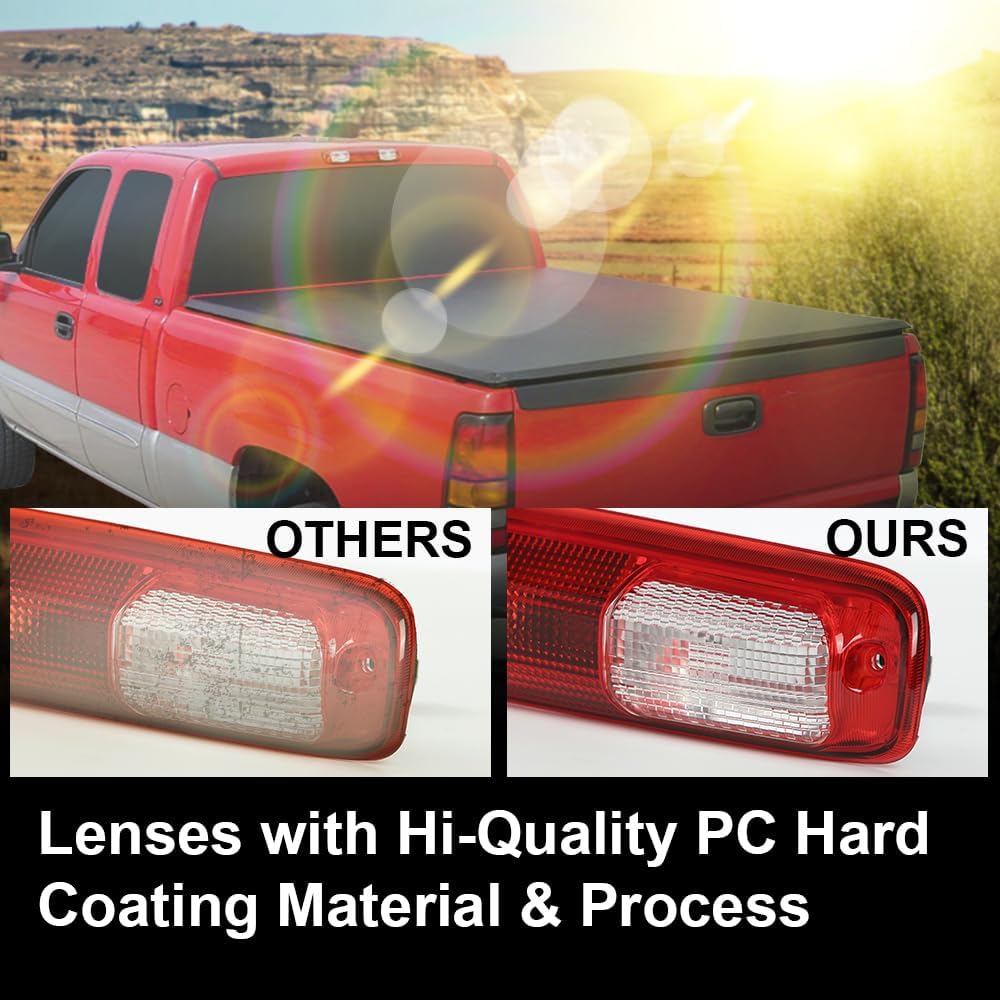 G-PLUS High Mount 3rd Brake Light w/Bulb Compatible with Chevy Silverado GMC Sierra 1500 2500 3500 & HD Models 1999-2006,Fit Chevy Silverado GMC Sierra Classic Models 2007 923-240 15884341