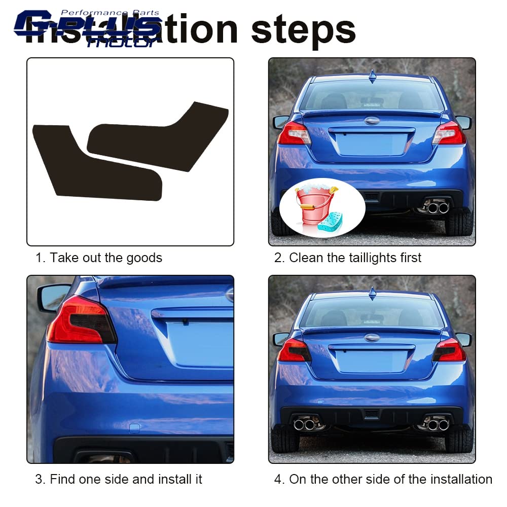 G-PLUS Sedan Tail Light Tint Film Precut US Compatible with WRX/WRX STI 2015-2020