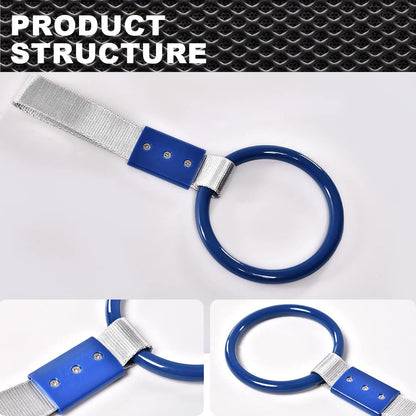 G-PLUS JDM Tsurikawa Ring Round Subway Train Bus Car Handle Hand Straps Drift Charm, Rear Bumper Warning Ring (Blue)