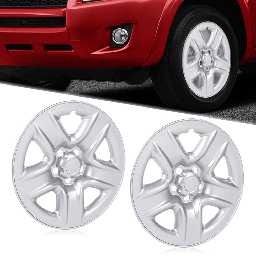 G-PLUS 17 inch Hubcap Wheel Covers for Cars, 2pcs Wheel Chrome Skin Hub Cap Covers Compatible with Toyota RAV4 2006-2011, Toyota RAV4 2012 (Gasoline)