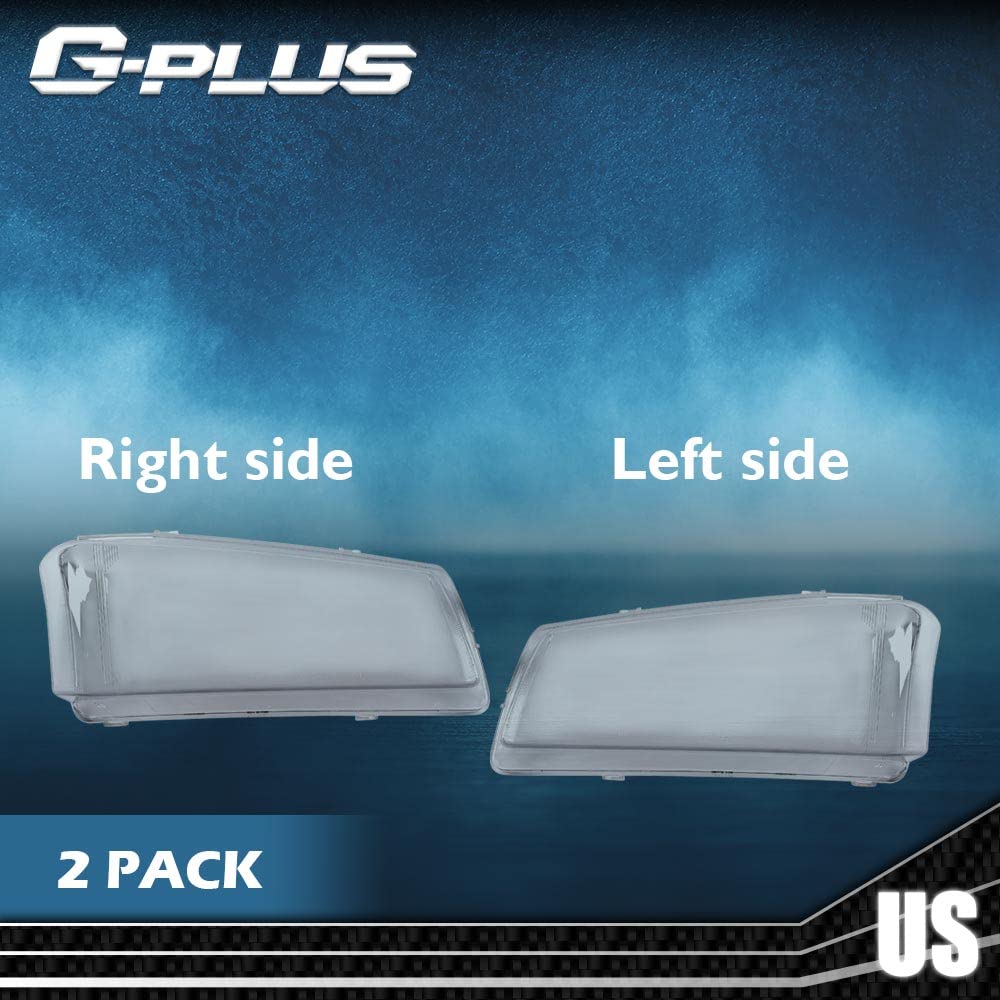 G-PLUS Front Headlight Lens Cover Compatible with 2003-2006 Chevy Silverado, Left & Right Side (Clear Lens)