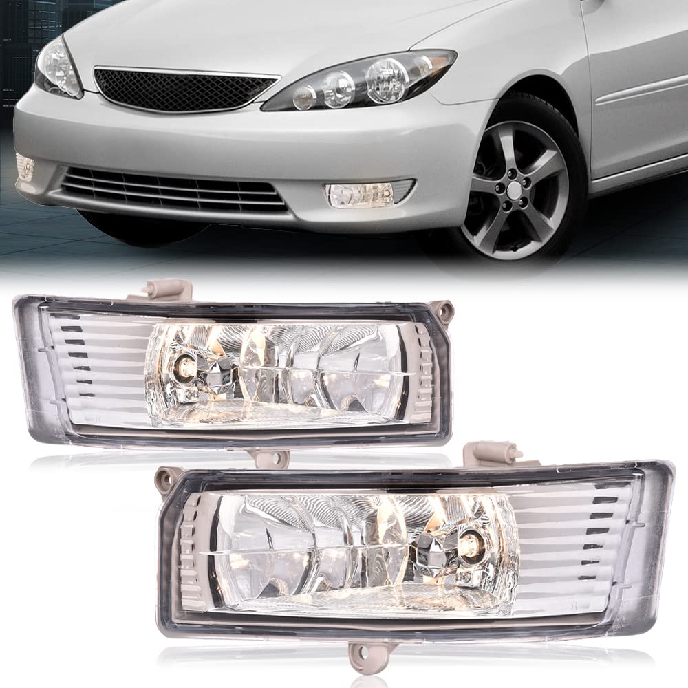 G-PLUS Clear Lens Bumper Fog Light Assembly Compatible With Toyota Camry 2005 2006 Driving Fog Lamps W/Switch + 9006 Bulbs + Wiring Kits neblineros para autos delantero faros antiniebla