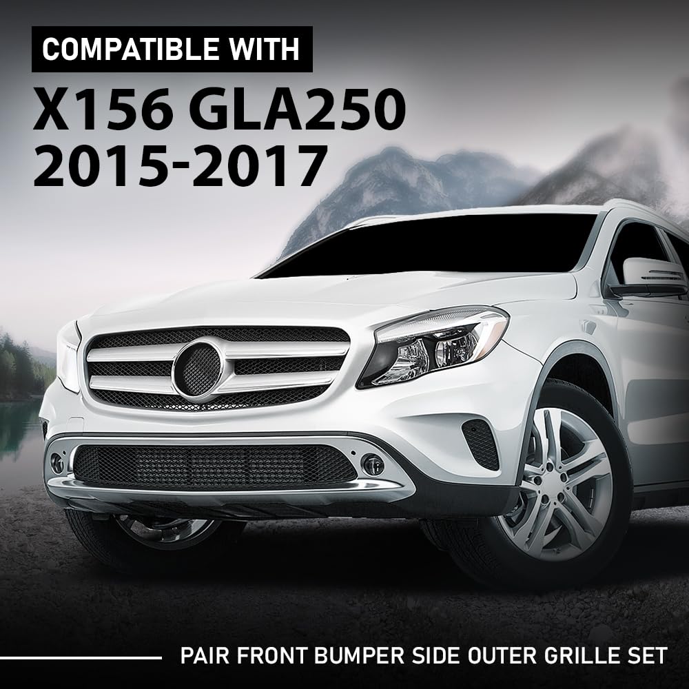 G-PLUS Front Bumper Side Outer Grille Set Pair Compatible with Benz W156 X156 GLA 220 250 260 2015-2017 1568853322