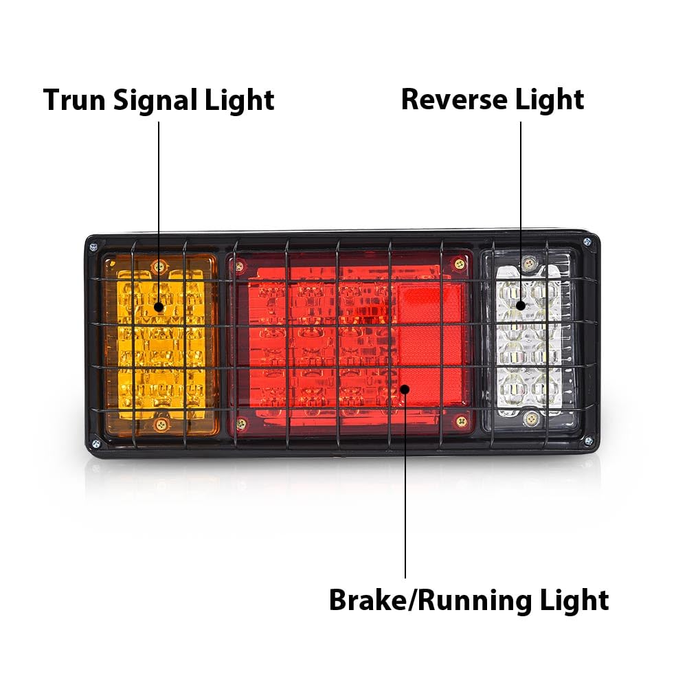 G-PLUS 2pcs 40 LED Tail Turn Signal Brake Reverse Running Lights Universal Compatible with Pickup RV Trailers Trucks Camper Boat Vans Tail lights Rear Brake Lamps Assembly Luces Traseras