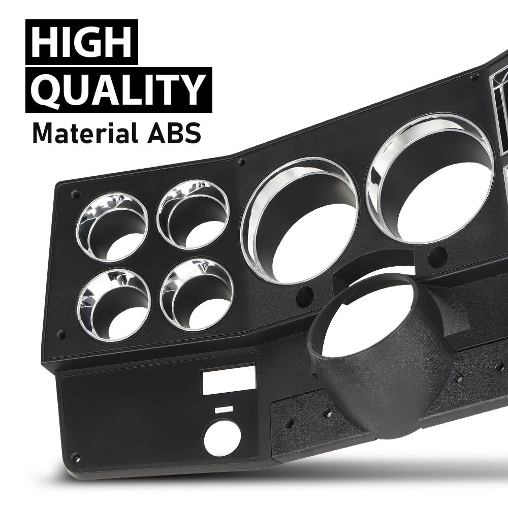 G-PLUS Dash Instrument Bezel w/Wiper Switch Hole Storage Box Compatible with 1981-1983 Chevy GMC Truck Blazer Suburban Black 14023004