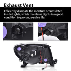 G-PLUS LED Headlights Assembly for Toyota Tacoma 2005-2011 DRL Tube Halo Clear Lens Chrome Product Features