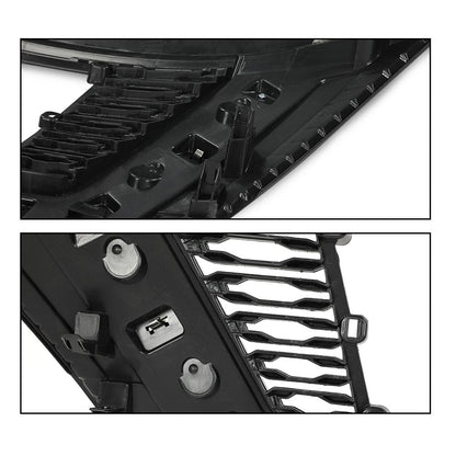 G-PLUS Front Upper Bumper Grille Assembly Chrome Trim Compatible with Nissan Rogue 2017 2018 2019 NI1200282, 623106FL0B