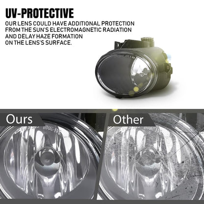 G-PLUS Front Bumper Fog Lights w/Bulb Compatible with VW Beetle 2006 2007 2008 2009 2010 Left & Right Clear Lens Black Housing, 1C0941699E, 1C0941700E