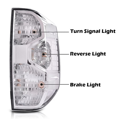 G-PLUS Tail Lights, Compatible with Toyota Tundra 2014 2015 2016 2017 2018 2019 2020 2021, Rear Lamps Clear Lens Driver & Passenger Tail Lamps Luces Traseras, Faros Traseros Rear LightsAssembly