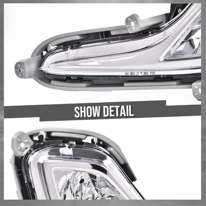 G-PLUS Bumper Fog Lights Compatible with Hyundai Accent 2012-2017 922011R010 922021R000 HY2592139 HY2593139 Left Driver Side & Right Passenger Side Clear Lens Fog Lamps