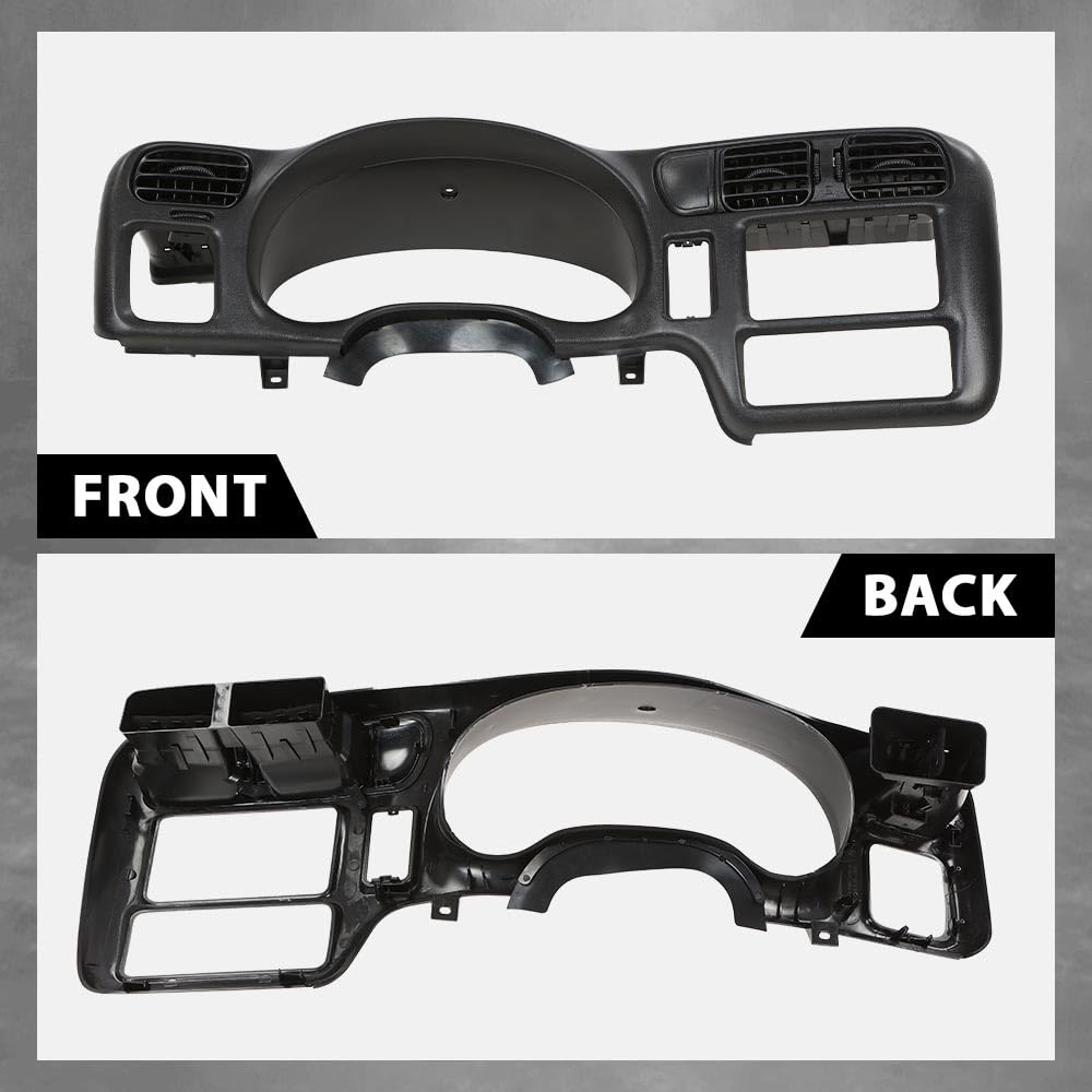 G-PLUS Cluster Dash Bezel Radio Trim Panel Double Din Compatible with Chevy Blazer S10/ GMC Jimmy Sonoma 1998-2004 (Black)