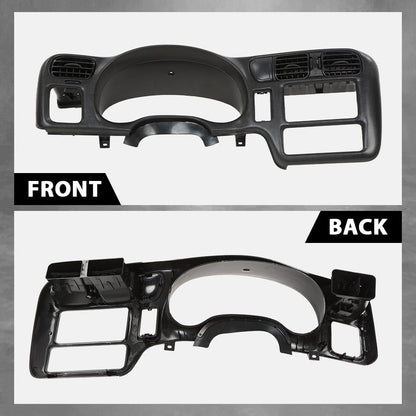 G-PLUS Cluster Dash Bezel Radio Trim Panel Double Din Compatible with Chevy Blazer S10/ GMC Jimmy Sonoma 1998-2004 (Black)