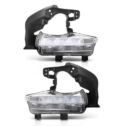 G-PLUS LED DRL Daytime Running Light Driving Fog Lamp Left Driver & Right Passenger Side Pair Compatible with Toyota Highlander 2014 2015 2016 TO2562100, TO2563100, 814400E020, 814300E020 2PCS White