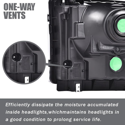 G-PLUS Headlights Assembly Fit 1999-2004 Ford F250 F350 F450 F550 Super Duty/2000-2004 Ford Excursion Headlamps,Clear lens Chrome Housing Clear Reflector FO2503147 FO2503183 Driver & Passenger Side