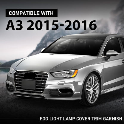 G-PLUS Fog Light Lamp Cover Trim Pair Compatible with Audi A3/A3 Quattro 2015-2016 8V5807682A9B9