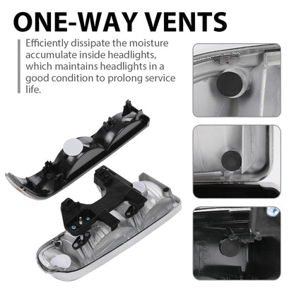 G-PLUS Headlights Assembly Fit Chevy S10 Pickup/Blazer 1998 1999 2000 2001 2002 2003 2004 Bumper Headlamps Clear Lens Chrome Housing Amber Reflector,faros delanteros