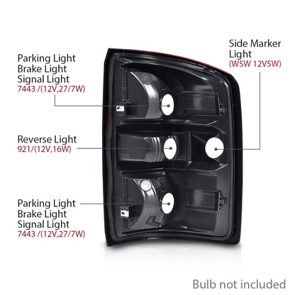 G-PLUS Tail Lights w/o Bulbs Compatible with GMC Sierra 1500 2014-2018,Tail lamp Fit GMC Sierra 2500 HD 3500 HD 2015-2019,Rear Lights Red Lens Luces traseras,Pilotos traserosAssembly