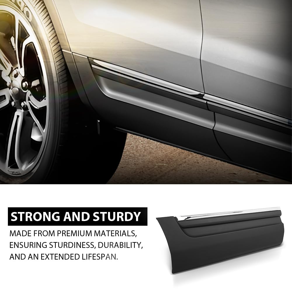 G-PLUS Rear Right Door Body Molding Trim, Compatible with Ford Explorer 2011-2014, Passenger Side, BB5Z7825556BA Black&Silver