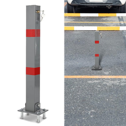 G-PLUS Folding Parking Barrier Lockable Car Bollard Driveway Car Safety Security Post