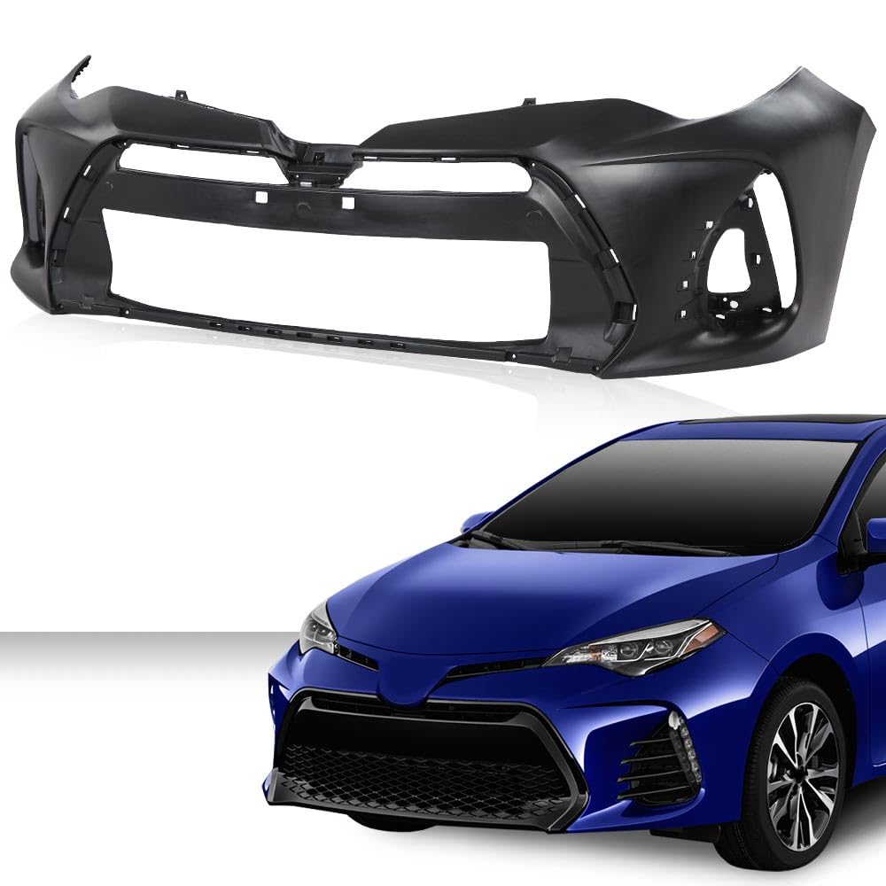 G-PLUS Primered Front Bumper Cover Fascia Compatible with Toyota Corolla Sedan 4-Door SE & XSE Models Only 2017 2018 2019, TO1000424, 191275425794