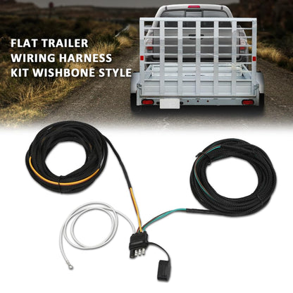 G-PLUS 22Ft 4 Pin 5 Wire Flat Trailer Wiring Harness Kit Copper Wire Wishbone Style Fit for Boat ATV Trailer Tail Light