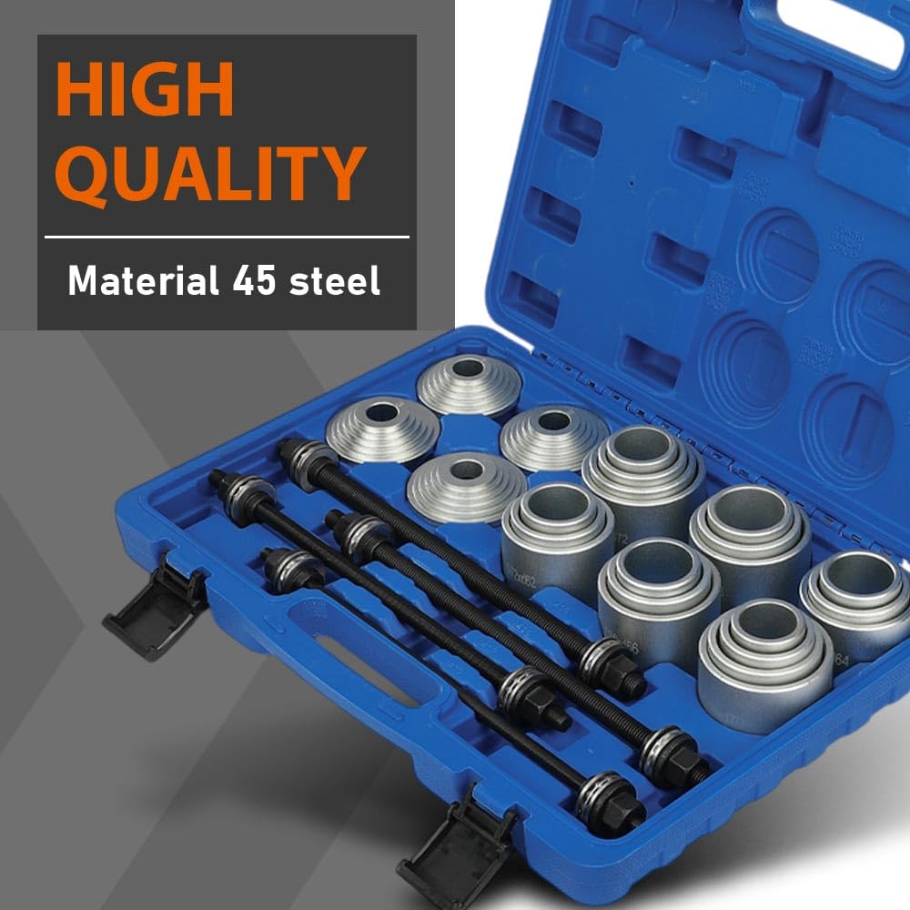 G-PLUS 28Pcs Press Pull Sleeve Kit Compatible with The Removal and Installation of Bushes/Bearings and Seals Etc Silver