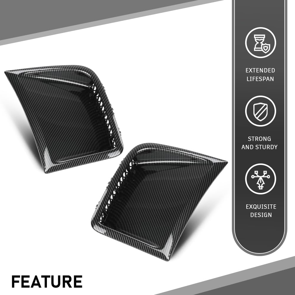 G-PLUS Pair Front Bumper Side Air Vents Corner Cover Compatible with Subaru WRX STi 2008-2014 Carbon Fiber Plastic 2PCS