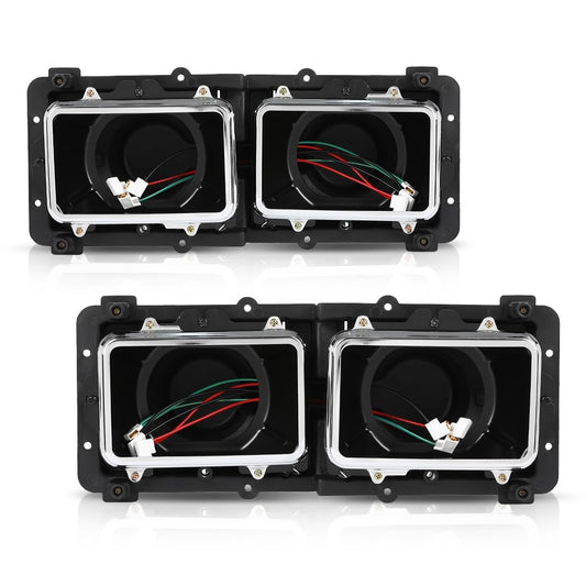 G-PLUS Headlight Housing Base Compatible with Freightliner FLD 112 120 Truck 1989-2003 Black 2Pcs A0615605002, A0615605003