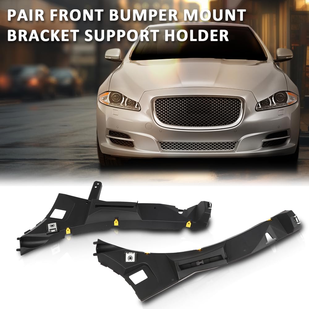 G-PLUS Front Bumper Mount Bracket Support Holder Compatible with Jaguar XJ 2010 2011 2012 2013 2014 2015 2016 2017 2018 2019 Black